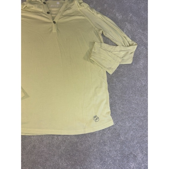 Women's Free Fly Thin Hooded Long Sleeve Shirt Thumb Holes Small Citron - Picture 2 of 8